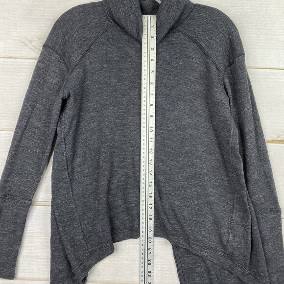 We The Free People Top Womens XS Dark Grey Split Back Turtleneck Knit Sweater - Picture 5 of 10